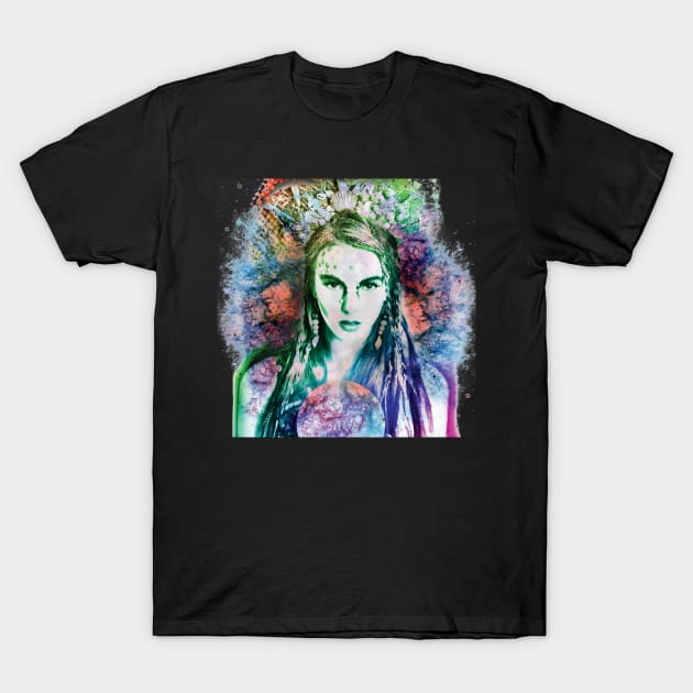 Color Splash Mermaid T-Shirt by KiaraBlack
